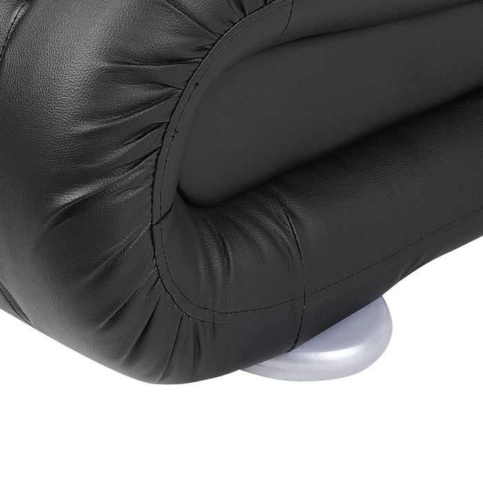 Piattaforma Letto ad acqua in ecopelle nera 140 cm 6 matrimoniale con accessori per materassi Testiera illuminata a LED