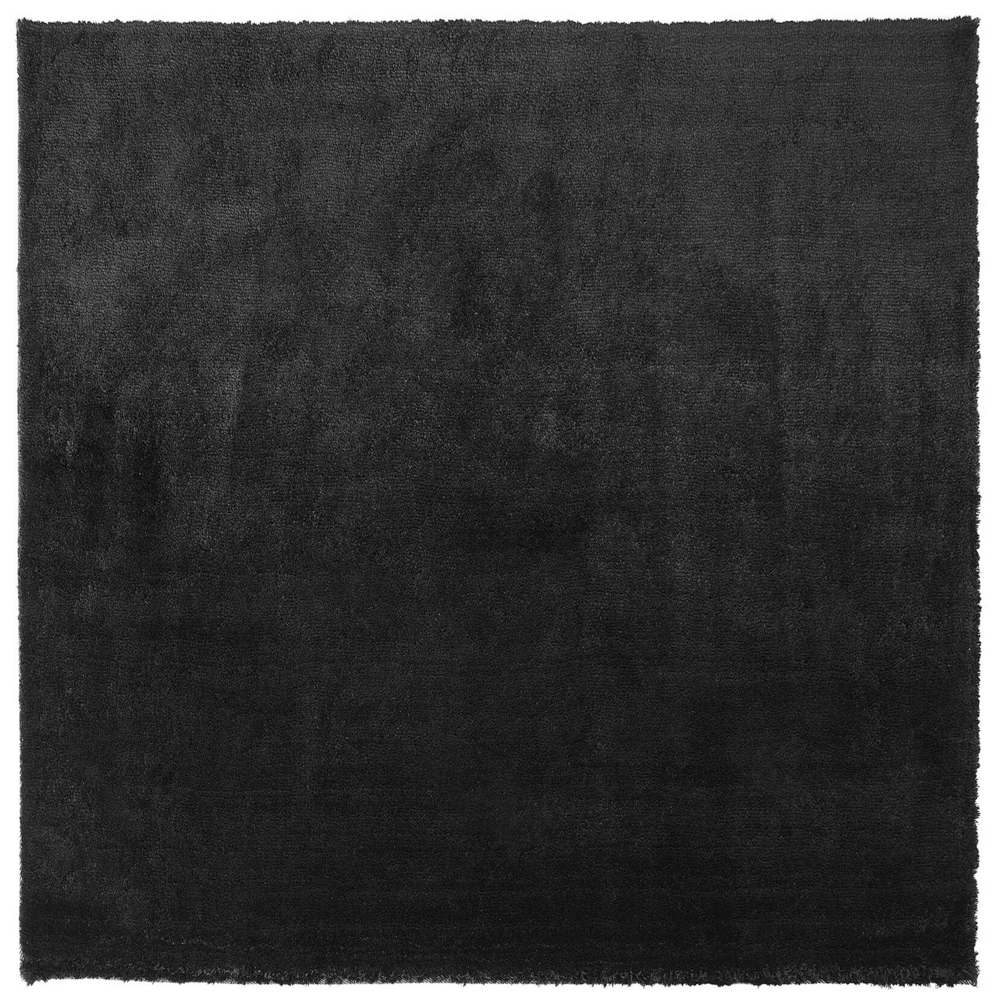 Tappeto Shaggy in cotone Nero misto poliestere 200 x 200 cm soffice pelo