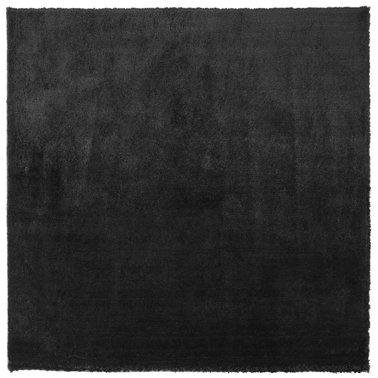 Tappeto Shaggy in cotone Nero misto poliestere 200 x 200 cm soffice pelo