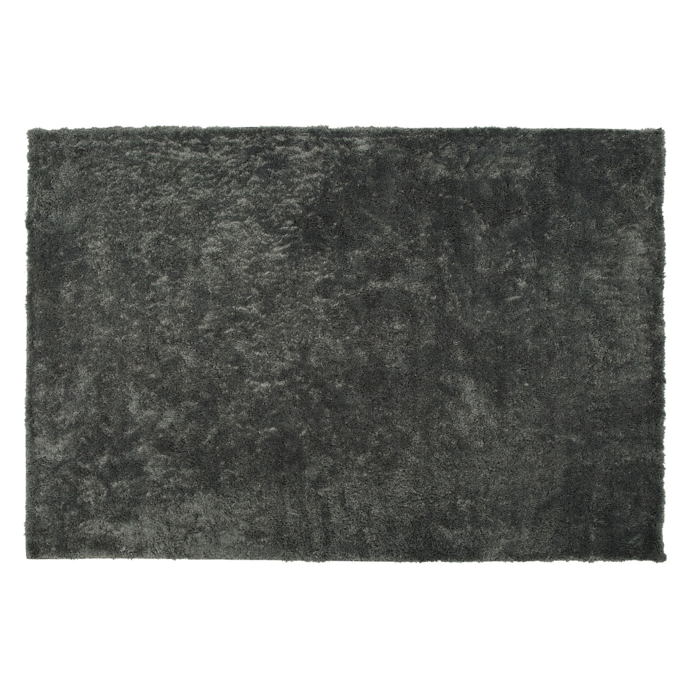 Tappeto shaggy in cotone grigio scuro in misto poliestere 140 x 200 cm soffice pelo denso