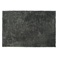 Tappeto shaggy in cotone grigio scuro in misto poliestere 140 x 200 cm soffice pelo denso