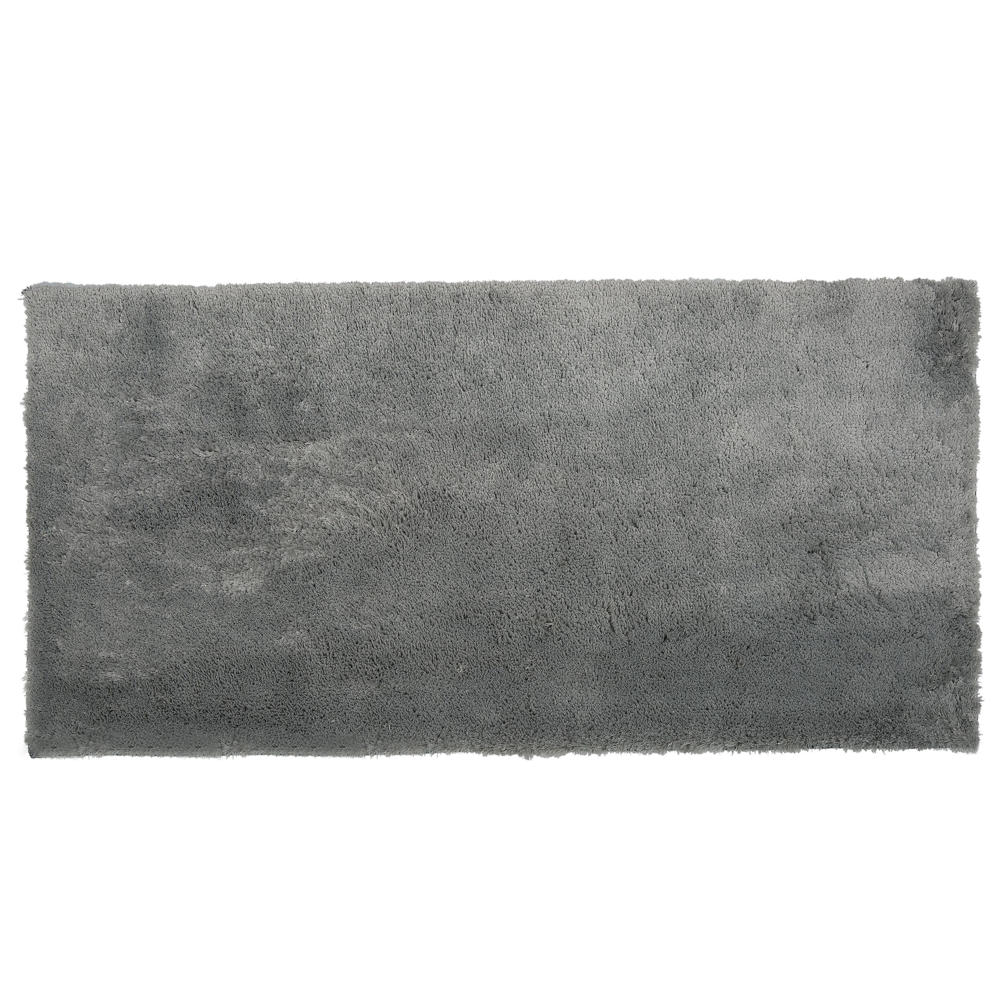 Tappeto shaggy in misto cotone e poliestere grigio 80 x 150 cm soffice pelo denso
