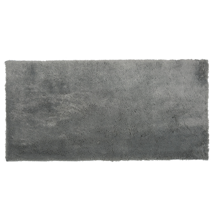 Tappeto shaggy in misto cotone e poliestere grigio 80 x 150 cm soffice pelo denso