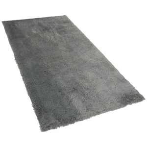 Tappeto shaggy in misto cotone e poliestere grigio 80 x 150 cm soffice pelo denso