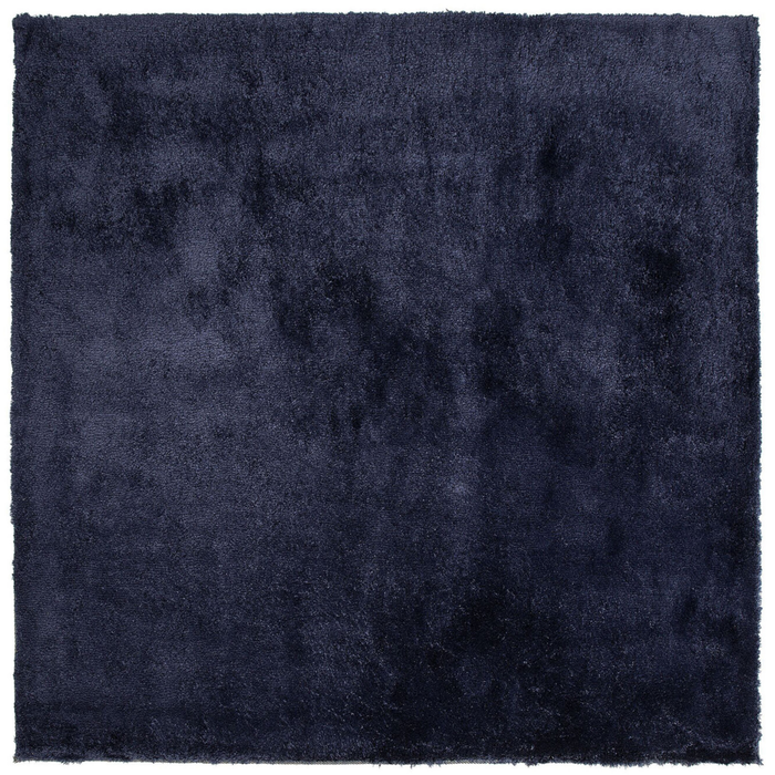 Tappeto Shaggy in cotone blu in misto poliestere 200 x 200 cm soffice pelo denso