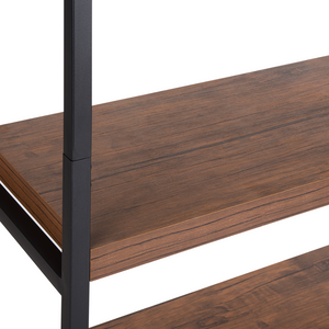 Libreria in Legno Scuro e Nero 155 x 100 cm Struttura in Metallo Industriale