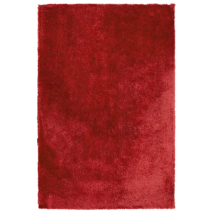 Tappeto shaggy in misto cotone e poliestere rosso 160 x 230 cm soffice pelo denso