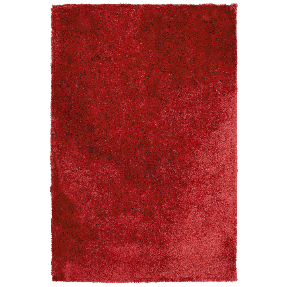 Tappeto shaggy in misto cotone e poliestere rosso 200 x 300 cm soffice pelo denso