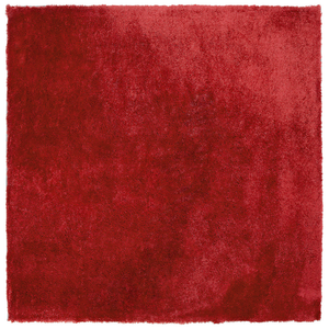 Tappeto shaggy in misto cotone e poliestere rosso 200 x 200 cm soffice pelo denso