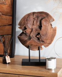 Figura decorativa Pesce Legno Chiaro Teak 41 x 31 cm Stile Rustico