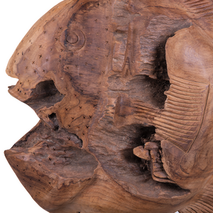 Figura decorativa Pesce Legno Chiaro Teak 41 x 31 cm Stile Rustico