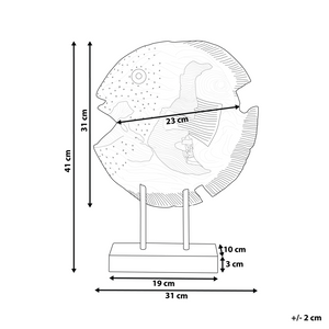 Figura decorativa Pesce Legno Chiaro Teak 41 x 31 cm Stile Rustico