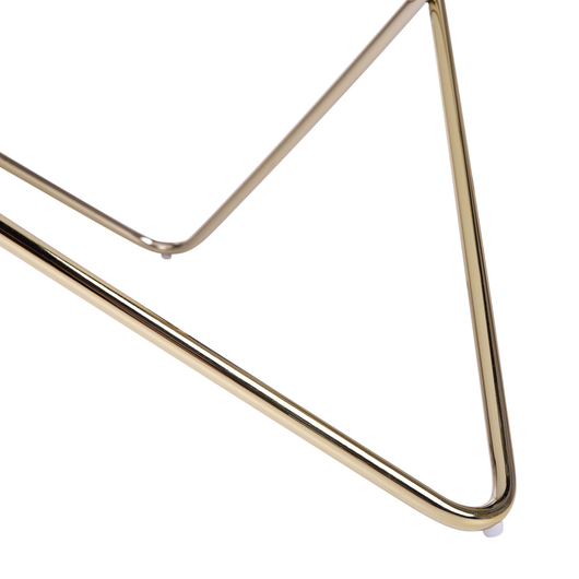 Tavolino da caffè con piano in vetro temperato Nero con gambe a forcina in metallo dorato di forma rotonda