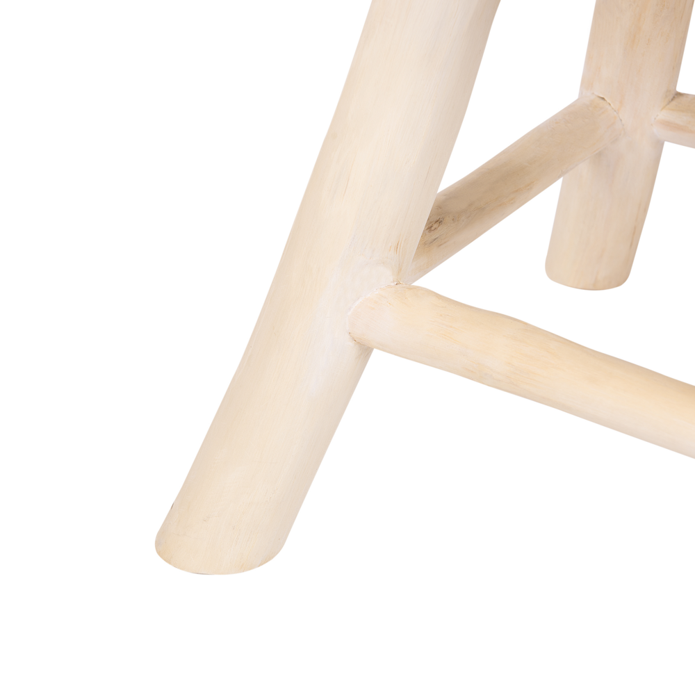 Comodino Leggero Legno Teak 35 x 35 x 40 cm Poggiapiedi Sgabello Rustico Moderno