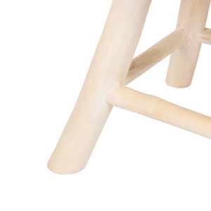 Comodino Leggero Legno Teak 35 x 35 x 40 cm Poggiapiedi Sgabello Rustico Moderno