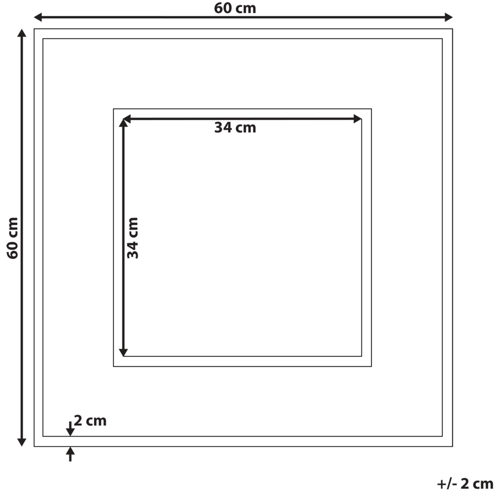 Specchio decorativo da parete in legno di teak scuro 60 x 60 cm in stile rustico