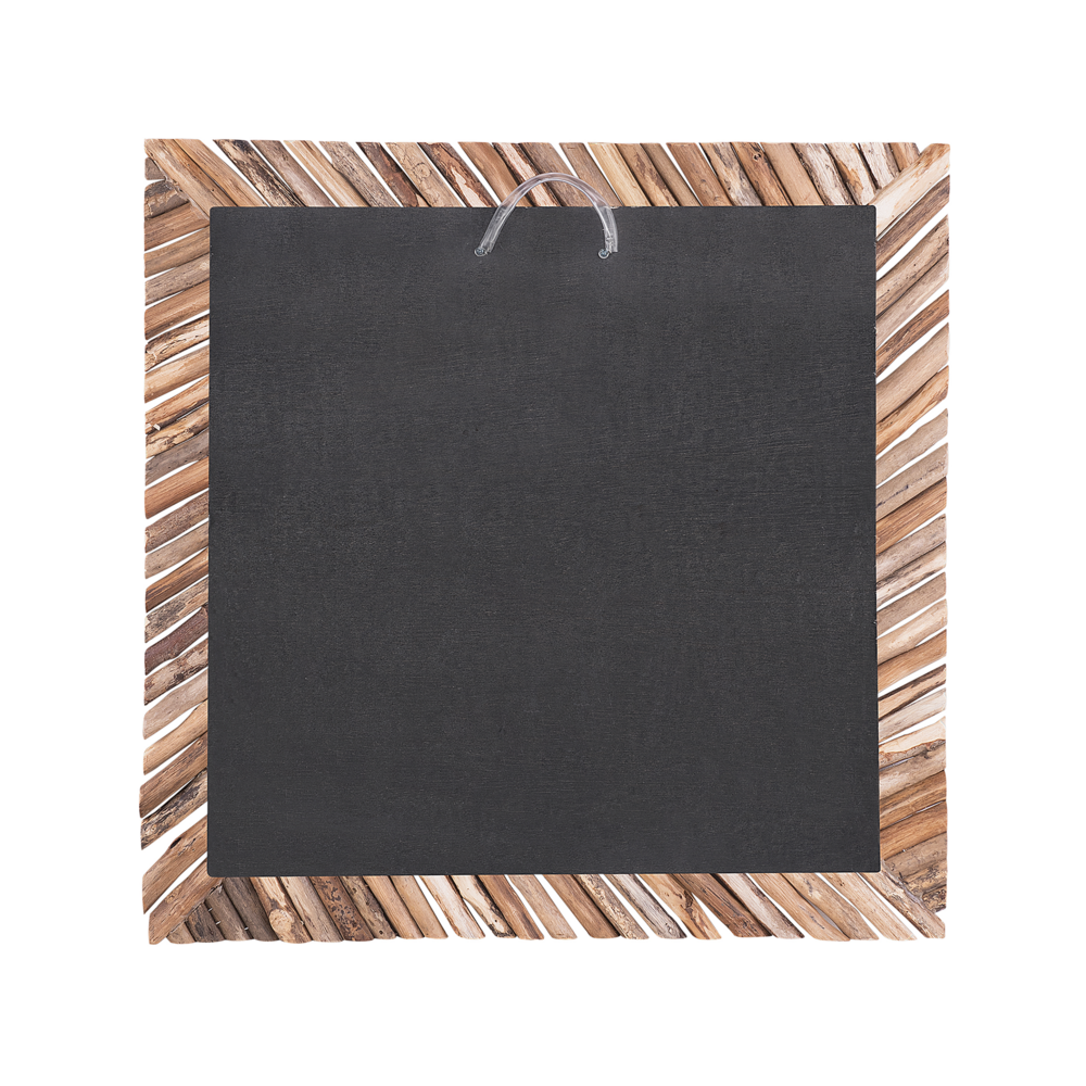 Specchio decorativo da parete in legno chiaro 61 x 61 cm in stile rustico
