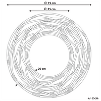 Specchio da parete Rattan Beige ø 75 cm Decorativo Corridoio Boho