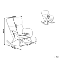 Sedia A Dondolo Velluto Grigio Chiaro Gambe In Metallo Pattini In Legno Moderna