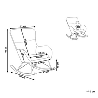 Sedia A Dondolo Velluto Grigio Scuro Gambe In Metallo Pattini In Legno Moderna