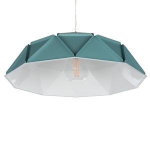 Lampada a Sospensione in Metallo Blu Forma Geometrica 1 Luce Moderna