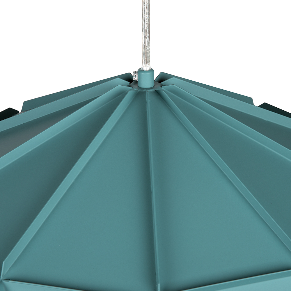 Lampada a Sospensione in Metallo Blu Forma Geometrica 1 Luce Moderna