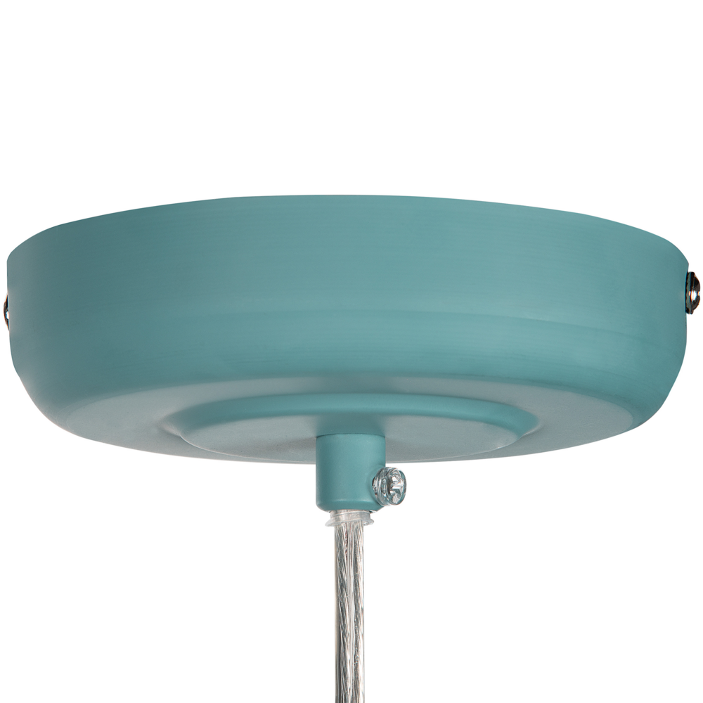 Lampada a Sospensione in Metallo Blu Forma Geometrica 1 Luce Moderna