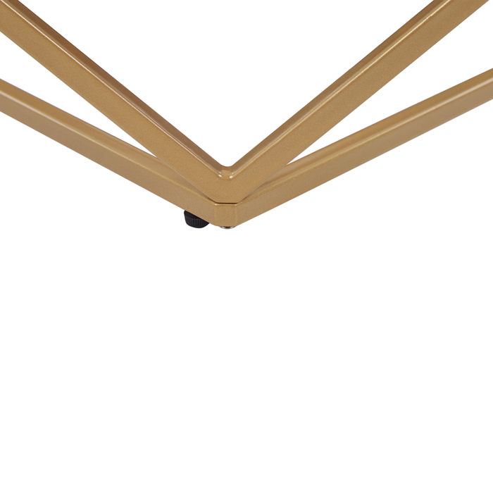 Tavolino da caffè con piano beige e gambe oro