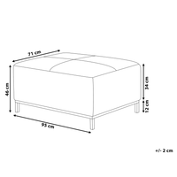 Pouf Nero Poggiapiedi Imbottito In Vera Pelle Rettangolare Minimalista Moderno
