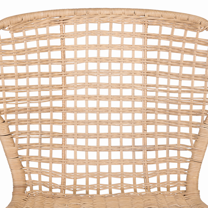 Set di 2 sedie da pranzo Sand Beige Rattan Vimini Struttura in metallo Nero Rustico per interni Boho Design