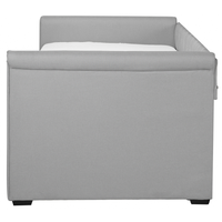 Divano Letto estraibile 90 x 200 cm Rivestimento in tessuto grigio Misura singola sottoletto per ospiti