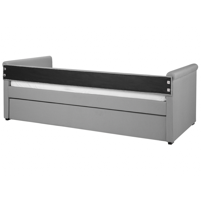 Divano Letto estraibile 90 x 200 cm Rivestimento in tessuto grigio Misura singola sottoletto per ospiti