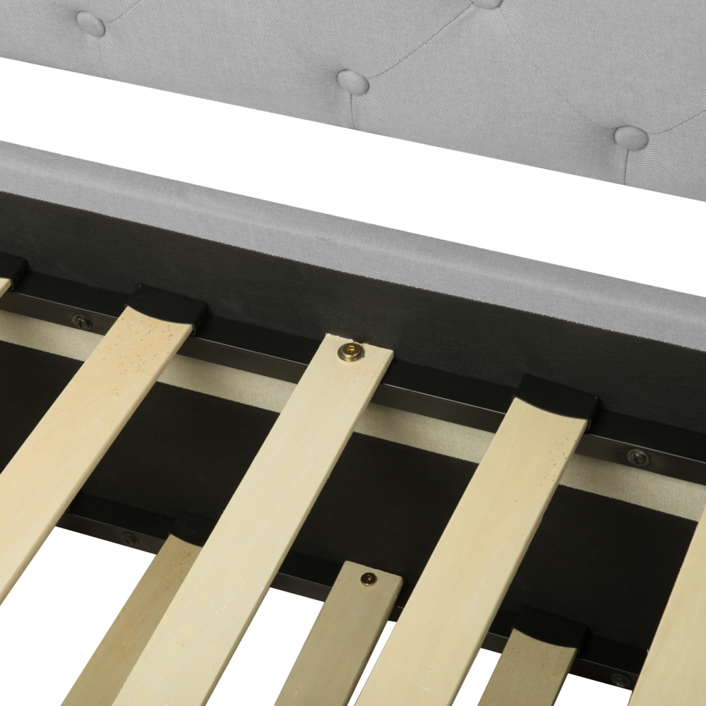 Divano Letto estraibile 90 x 200 cm Rivestimento in tessuto grigio Misura singola sottoletto per ospiti