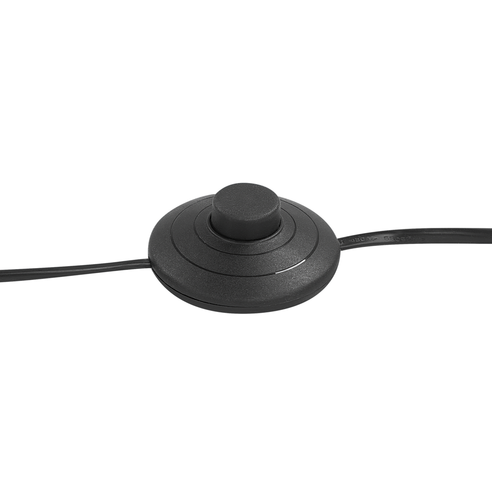 Lampada da Terra Arco in Metallo Nero 195 cm con Paralume in Rattan