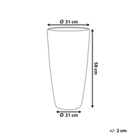 Vaso per fiori Fioriera alta in pietra grigia 58 x ø 31 cm Accessori decorativi per interni e esterni moderni e minimalisti