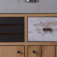 Credenza in legno chiaro 80 x 40 x 87 cm Armadio retrò a 2 ante con 3 cassetti