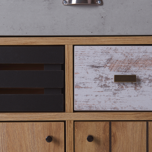 Credenza in legno chiaro 80 x 40 x 87 cm Armadio retrò a 2 ante con 3 cassetti