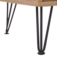 Credenza in legno chiaro 80 x 40 x 87 cm Armadio retrò a 2 ante con 3 cassetti