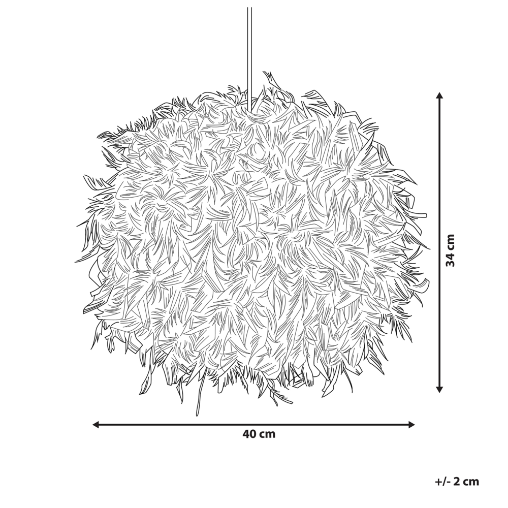 Lampada a Sospensione Piume Bianche Forma Rotonda Glam Moderna