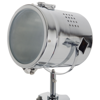 Lampada da Terra Bianco Metallo 143 cm Faretto Paralume Cilindrico Treppiede Design Industriale