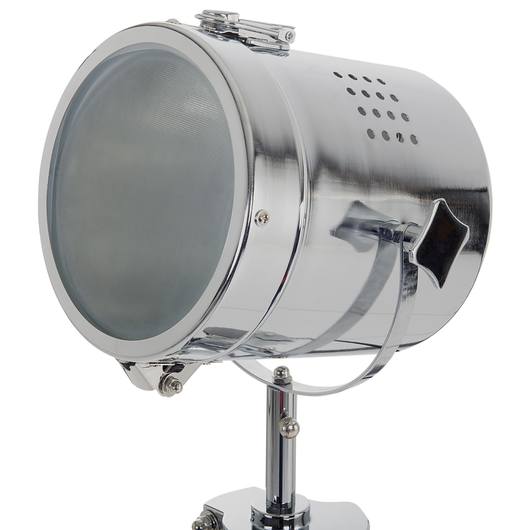 Lampada da Terra Bianco Metallo 143 cm Faretto Paralume Cilindrico Treppiede Design Industriale