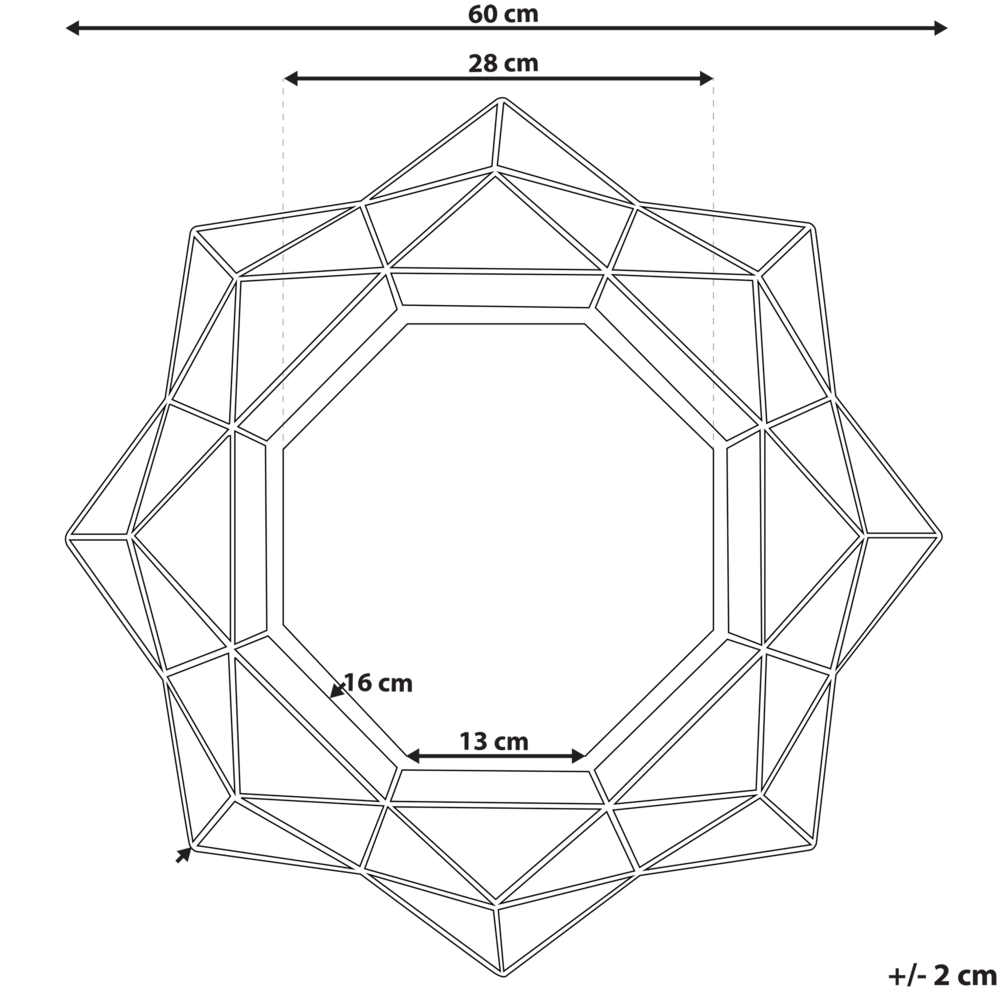 Specchio appeso a parete dorato 60 cm rotondo Art Déco Glamour Hollywood cornice geometrica