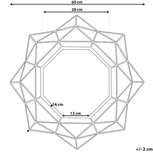 Specchio appeso a parete dorato 60 cm rotondo Art Déco Glamour Hollywood cornice geometrica