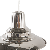 Lampada a Sospensione da Soffitto Paralume in Metallo Argento Lampadina Nuda Industriale