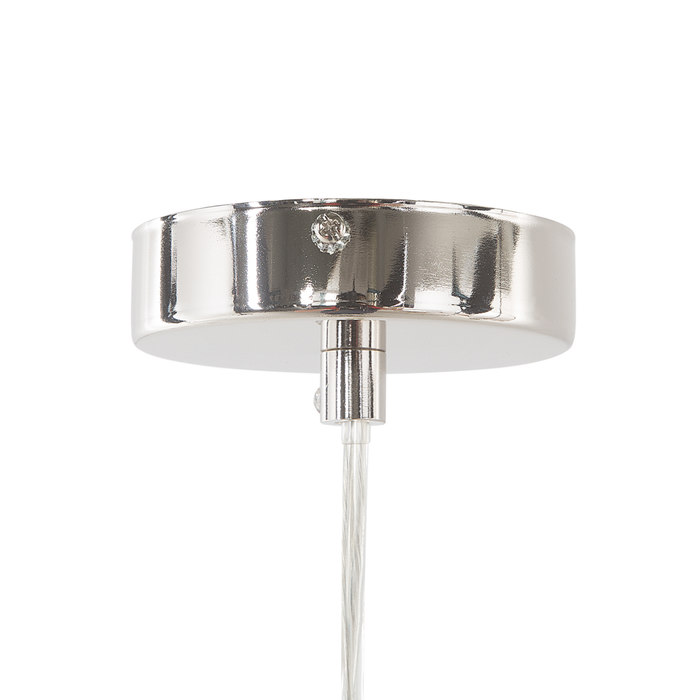 Lampada a Sospensione da Soffitto Paralume in Metallo Argento Lampadina Nuda Industriale