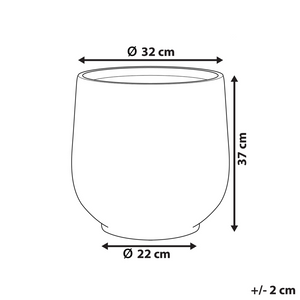 Vaso per piante in fibra grigia argilla 37 x ⌀ 32 cm per esterni interni per tutte le stagioni