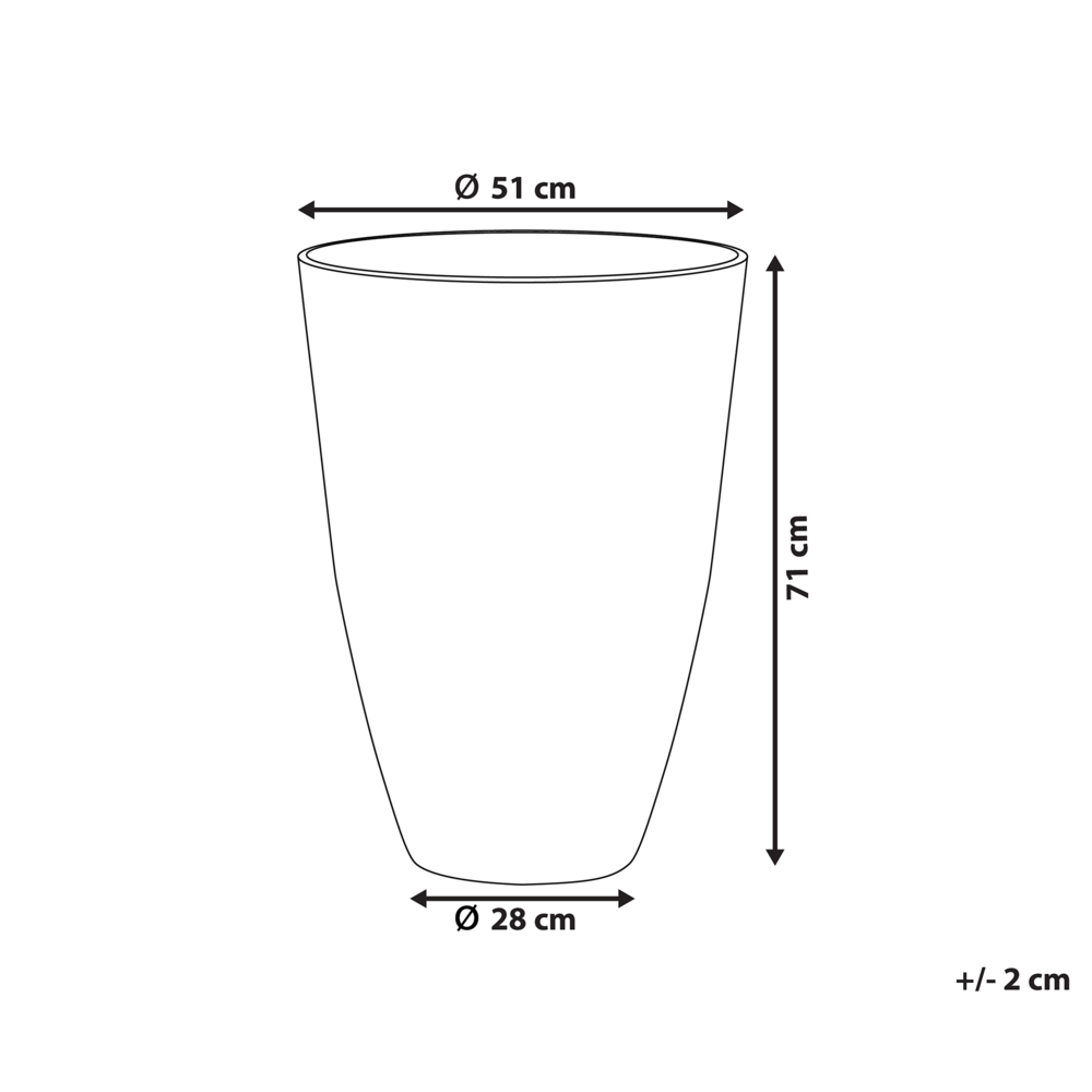 Vaso per piante in pietra di colore beige 51 x 51 x 71 cm per interni ed esterni
