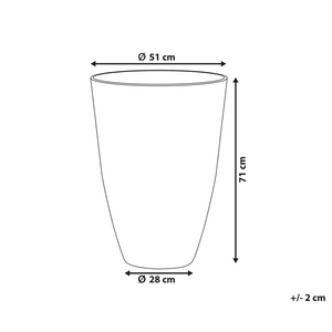Vaso per piante in pietra di colore beige 51 x 51 x 71 cm per interni ed esterni