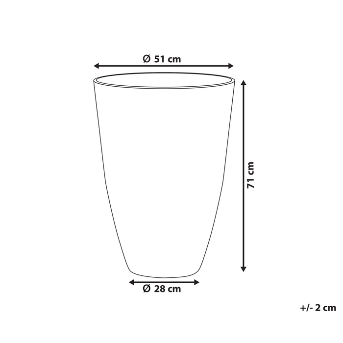 Vaso per piante in pietra di colore beige 51 x 51 x 71 cm per interni ed esterni