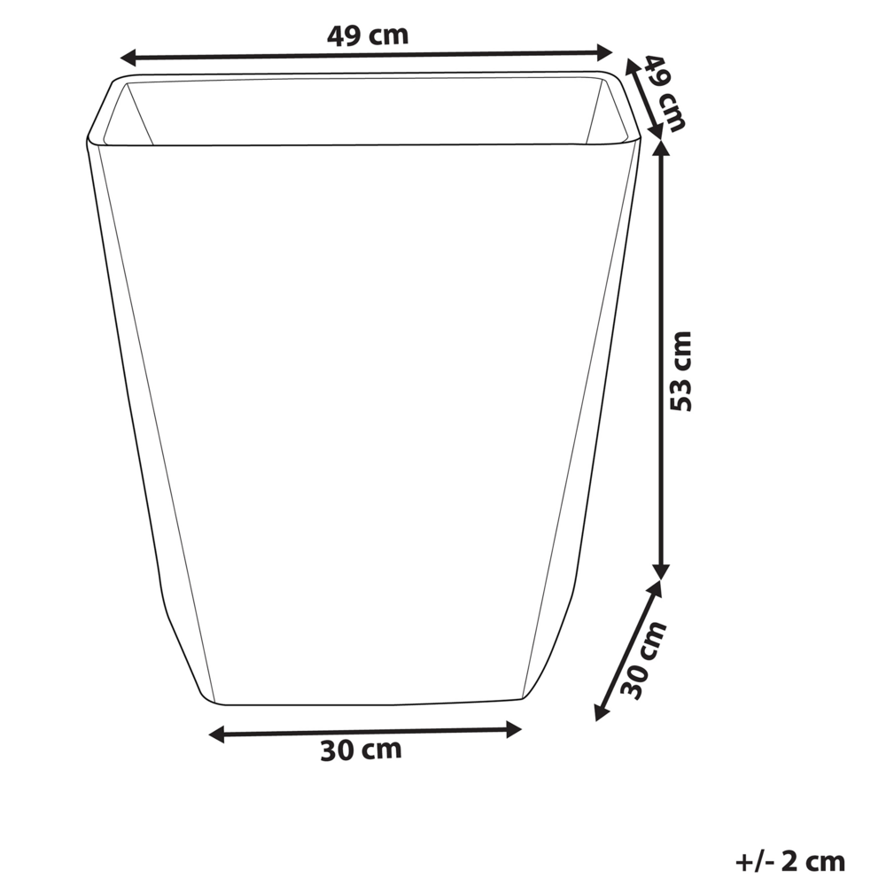 Vaso per piante in pietra grigia poliresina 49 x 49 x 53 cm per interni ed esterni quadrato